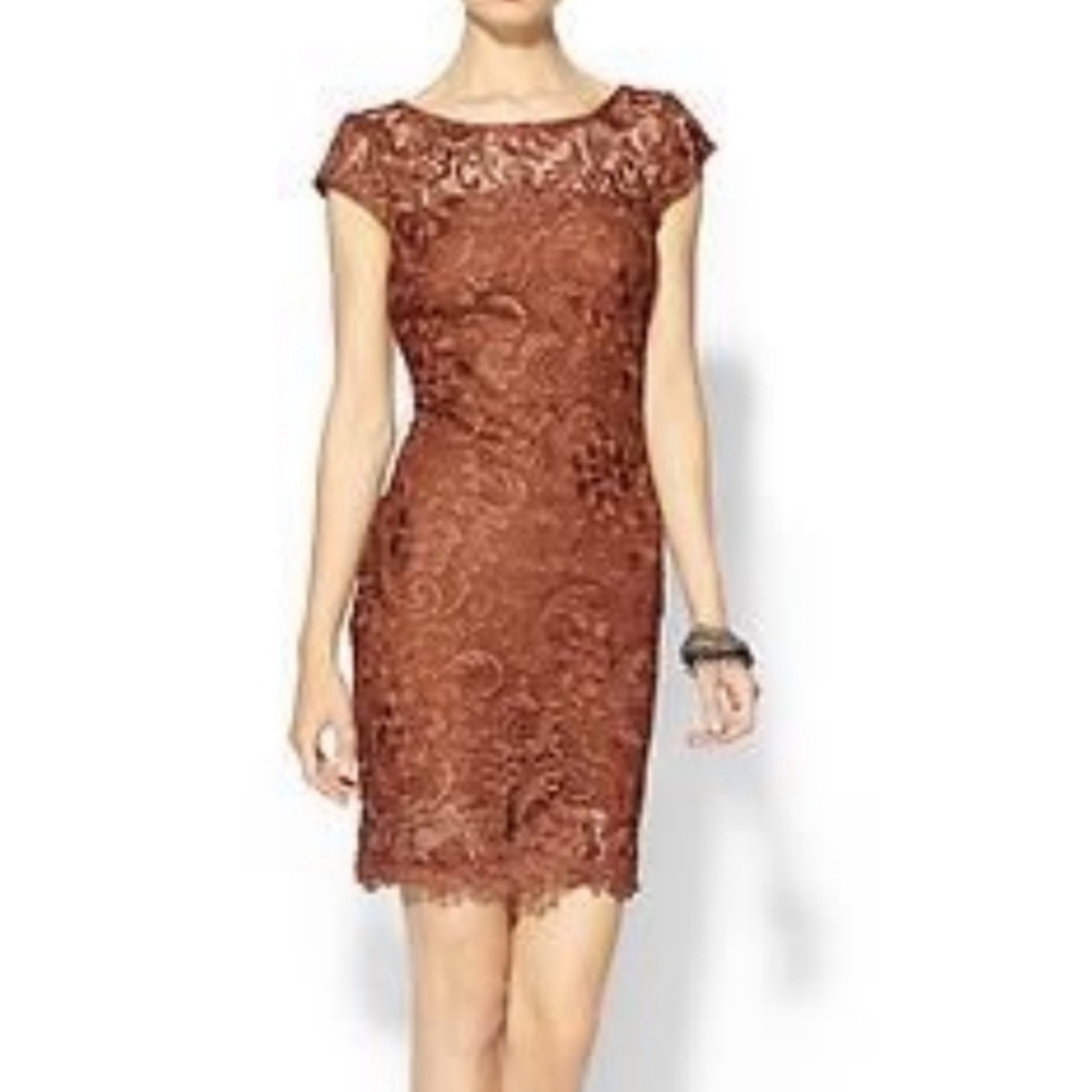 Line & Dot Floral Lace Mini Dress